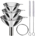 3/5 Pcs Stainless Steel Kitchen Funnels Set Food Grade Metal Funnels