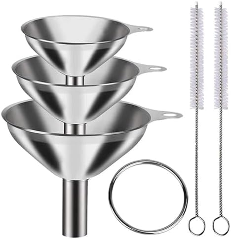 3/5 Pcs Stainless Steel Kitchen Funnels Set Food Grade Metal Funnels
