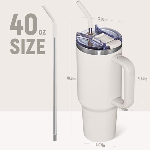 COKTIK 40 oz Tumbler With Handle and Straw, Insulated Tumbler With