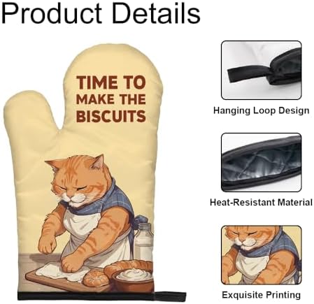 DYJYBMY Funny Cat Oven Mitts and Pot Holder Set