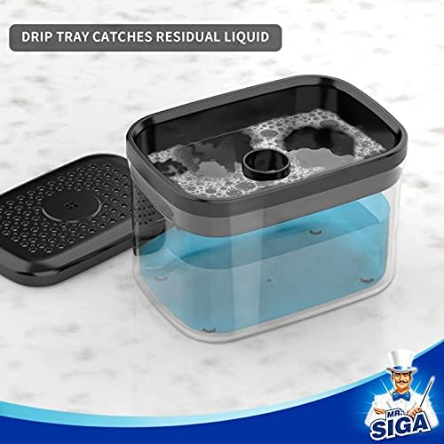 MR.SIGA Dish Soap Dispenser with Sponge Holder, Black
