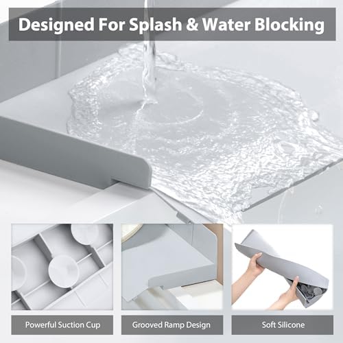Full-Coverage Sink Splash Guard, Grey, 27.6"x4.7"x2.8"