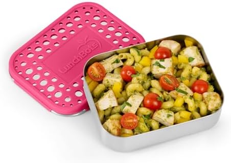 LunchBots Medium Uno Stainless Steel Kids Bento Box 1-Section Pink