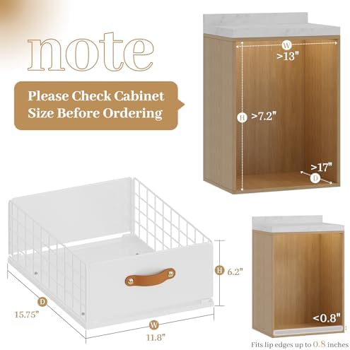 Pull Out Cabinet Organizer, Slide-Out Pantry Shelves, Fits Framed
