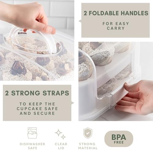 Extra Tall Dome Cupcake Carrier, White, 24 Cupcake