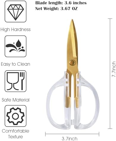 Kitchen Shears Scissors, ARCHIKING 7.7inch Gold Titanium Plated