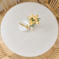 LIBERECOO Round Vinyl Fitted Tablecloth with Flannel Backing Elastic