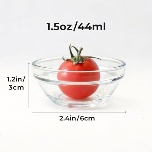 1.5 oz Mini Pinch Bowls, 8Pc Little Condiment Dishes for Meal