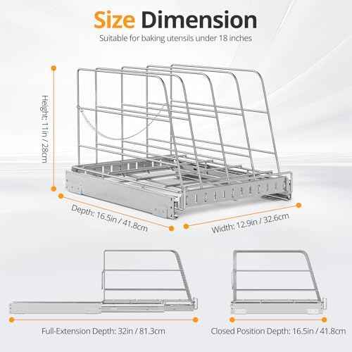 Pull Out Cabinet Organizer for Cutting Board, Cookie Sheet, Baking Sheet