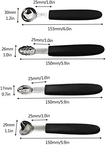 7Pcs Melon Baller Scoop Set, Stainless Steel Ball Spoon, Smooth Round