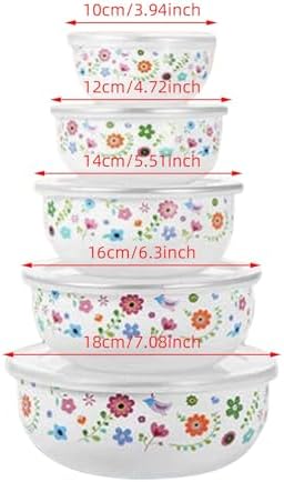 5 Pieces Mixing Bowl Set with Lids, Nesting Food Storage Containers