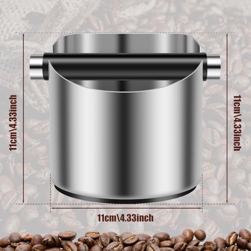 Coffee Knock Box Stainless Steel Espresso Knock Box with Removable