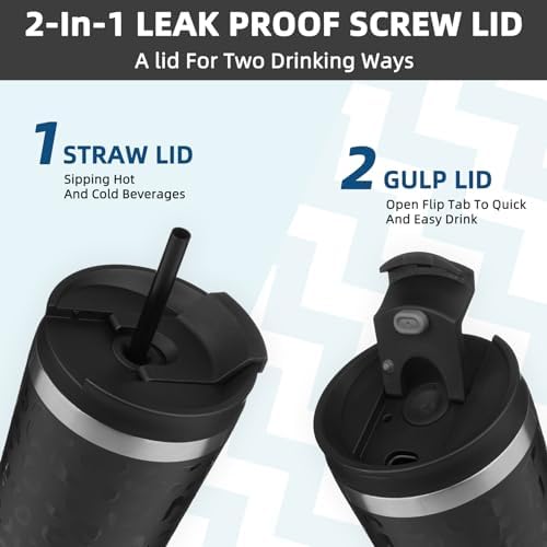 BJPKPK 26 oz Coffee Tumbler with Straw, Insulated Stainless Steel Cup