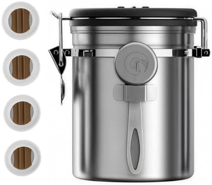 Coffee Gator Coffee Canister, 16oz, Stainless Steel