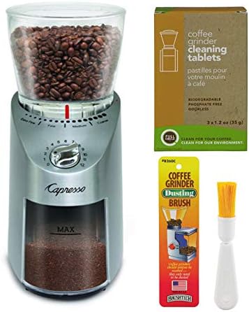 Capresso 575.05 Infinity Plus Conical Burr Grinder Bundle