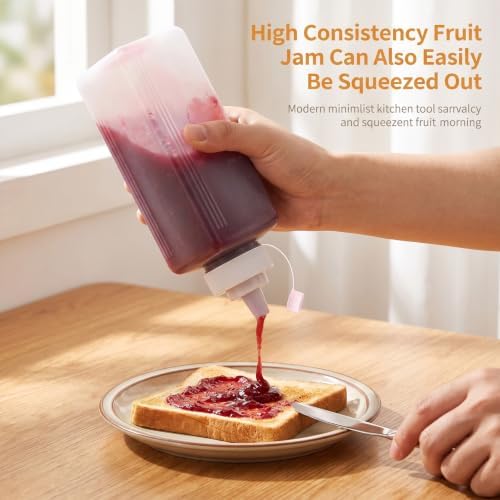 SHENLIU Wide Mouth Squeeze Bottle,33oz Salad Dressing Dispenser