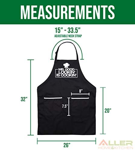 ALLER HOME&KITCHEN Funny Apron for Men, 2 Large Pockets One Size Fits