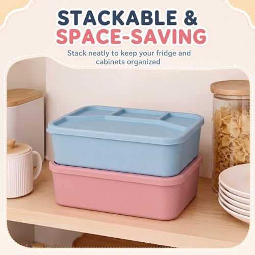 Ziliny 2 Pcs Silicone Bento Box Reusable Lunch Container, Classic