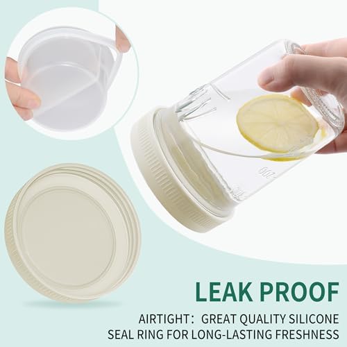 Xyptorix 16oz Overnight Oats Containers, 6 Pack Glass Mason Jars