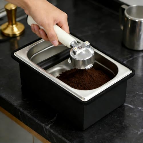 Espresso Knock Box,Stainless Steel Knocker Storage Box