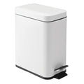 mDesign 5 Liter Rectangular Small Steel Step Trash Can Wastebasket, Garbage by mDesign