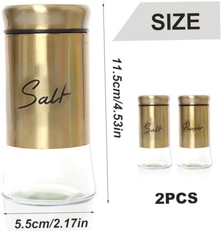 Salt Shaker, Salt and Pepper Shakers Set 150ml Glass Salt and Pepper
