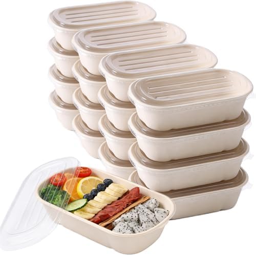 50 Pack Disposable Meal Prep Containers, 23oz Take Out Food Containers