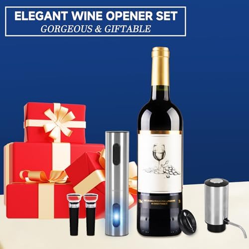 Moocoo Electric Wine Opener Gift Set, Automatic Electric Wine Bottle