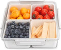 Snackle Box Container, 4 Compartment Snack Containers Veggie Tray with