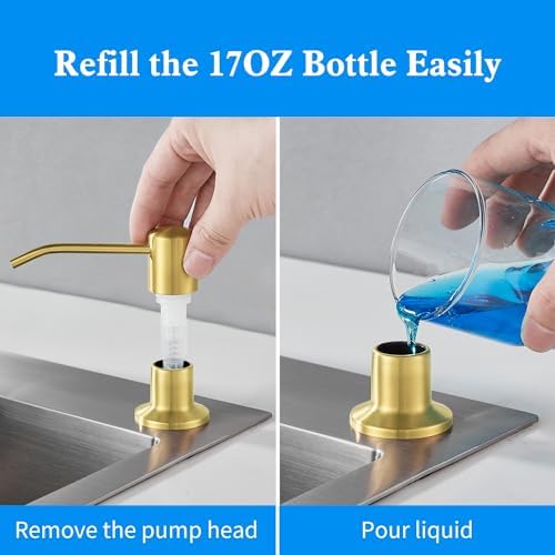 Built-in Soap Dispenser, Brushed Gold Stainless Steel