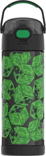THERMOS FUNTAINER Water Bottle with Spout, 16oz, Minecraft, Style may