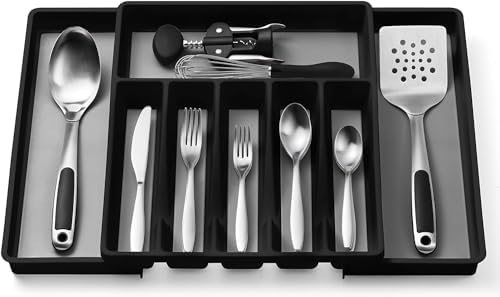 Expandable Cutlery Drawer Organizer, Flatware Drawer Tray for