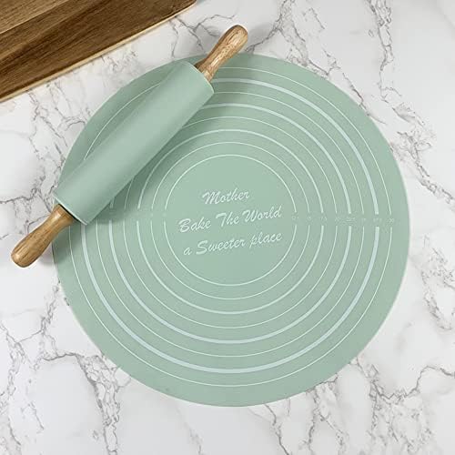 Xicennego Rolling Pin and Pastry Baking Mat Set for Kids, Food Grade