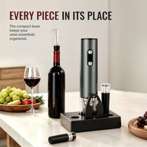 Rechargeable Electric Wine Opener Gift Set with Aerator, 6-Piece