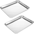 2 Pcs Baking Sheet 12.5" x 10" Stainless Steel Quarter Sheet Pan Set