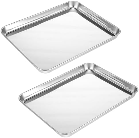 2 Pcs Baking Sheet 12.5" x 10" Stainless Steel Quarter Sheet Pan Set