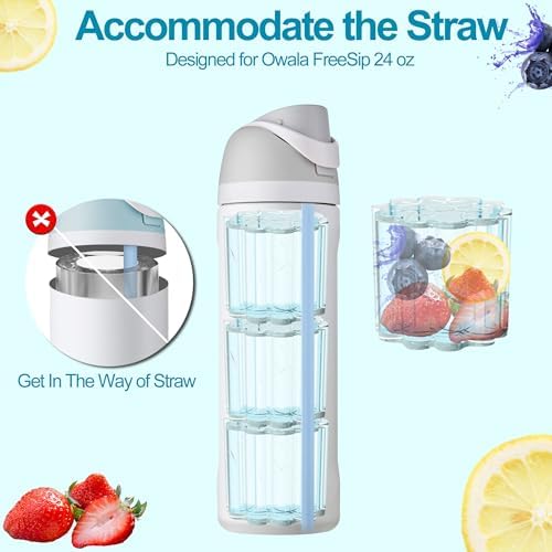 Ice Cube Tray for Owala FreeSip, 3PCS Silicone Ice Cube Molds, Easy