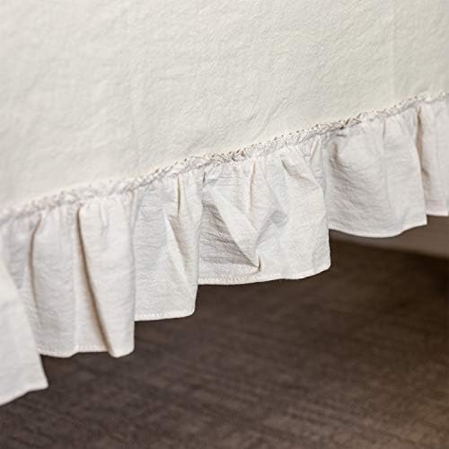 GLORY SEASON Retro Farmhouse Ruffle Tablecloth Cotton Flounces Trim