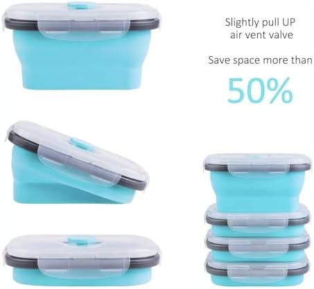 3 Packs Collapsible Food Storage Containers with Lids & Vent 11.8