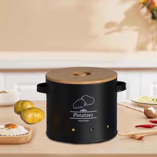 Generic Potato Storage Tin Potato Onion Garlic Storage Bin Kitchen