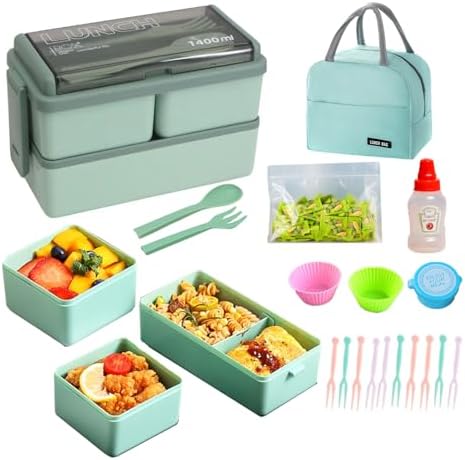 JENAGREN Bento Box Lunch Container, Stackable 2 Layers Meal Prep Salad