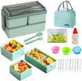 JENAGREN Bento Box Lunch Container, Stackable 2 Layers Meal Prep Salad