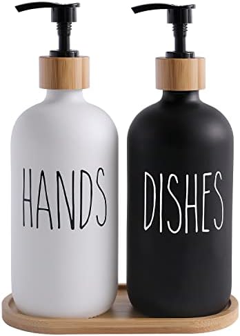MOMEEMO Soap Dispenser Set, Black & White