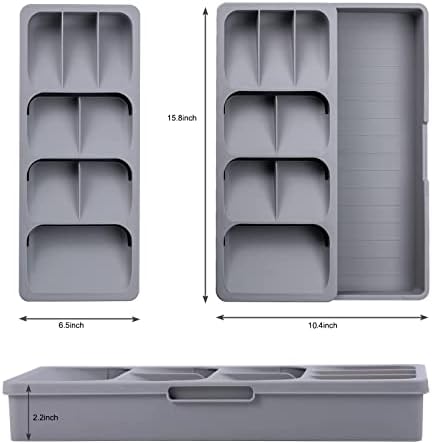 Silverware Organizer Storage Tray,Cutlery Expandable Organizer for