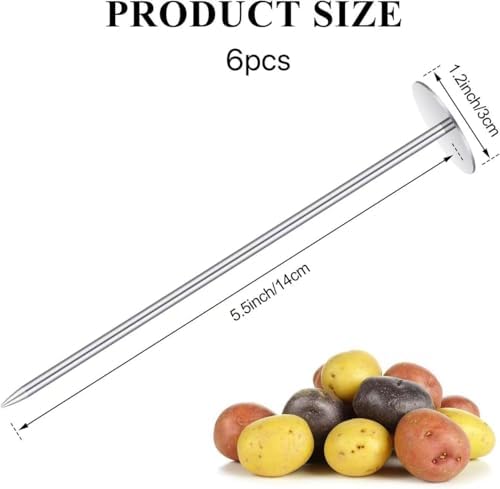 6Pcs Stainless Steel Potato Baking Nails, 5.5 Inch Heat Core Rods for