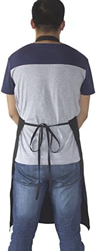 Black Professional Resist Water Adjustable Extra Long Bib Apron 3
