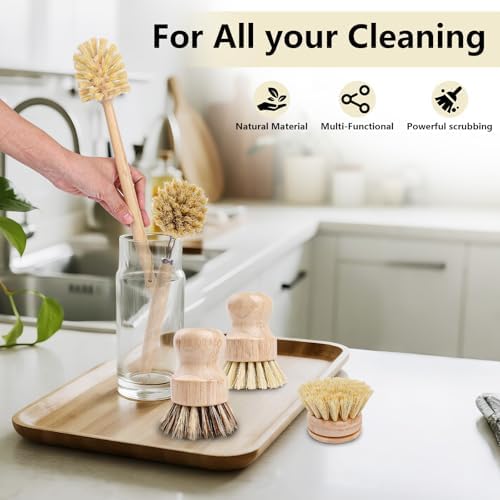 5 Pack Dish Brush Set with 14’’ Bottle Brush
