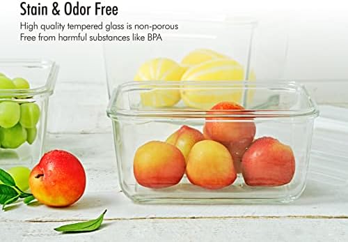 GLASSLOCK 61 Oz Glass Food Storage set of 2 – Large Capacity, Airtight