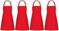 Jubatus 4 Pack Bib Aprons with 2 Pockets Cooking Chef Kitchen Apron