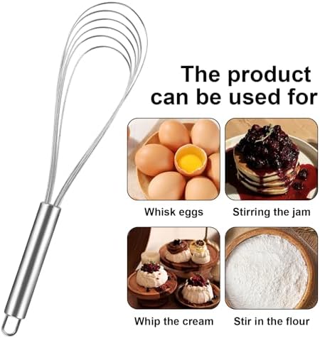 Flat Whisk Stainless Steel Flat Whisk for Cooking Kitchen Flat Wire